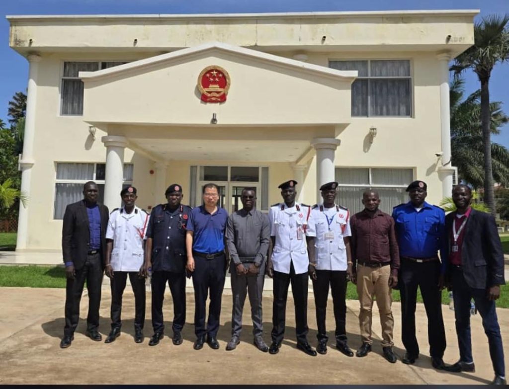 THE GAMBIA FIRE AND RESCUE SERVICES, THE NATIONAL DISASTER MANAGEMENT AGENCY AND THE NATIONAL ENVIRONMENT AGENCY PAY A COURTESY VISIT TO THE CHINESE EMBASSY